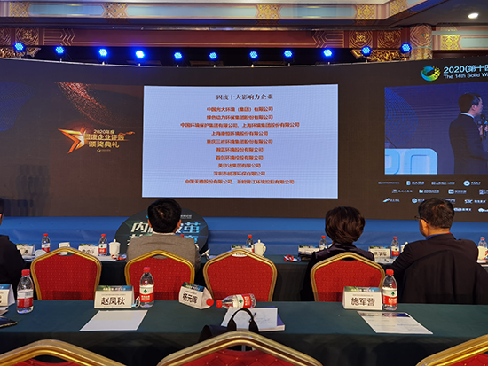 6008集团集团获评“2020年度固废十大影响力企业”